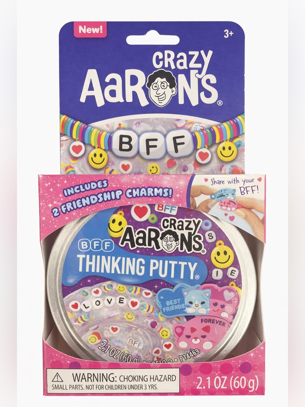 Crazy Aaron’s BFF Thinking Putty - 2 Friendship Charms. ASMR Stress Relief Toy. - Picture 6 of 6